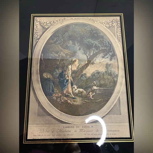 Antique Framed Prints Dedicated to Madame la Marquise de Montesquiou Vintage Art - Picture 9 of 15